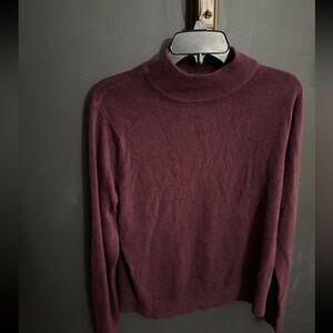 Blair Mock Neck Pullover Sweater Dark Plum Purple Size L 100% Acrylic